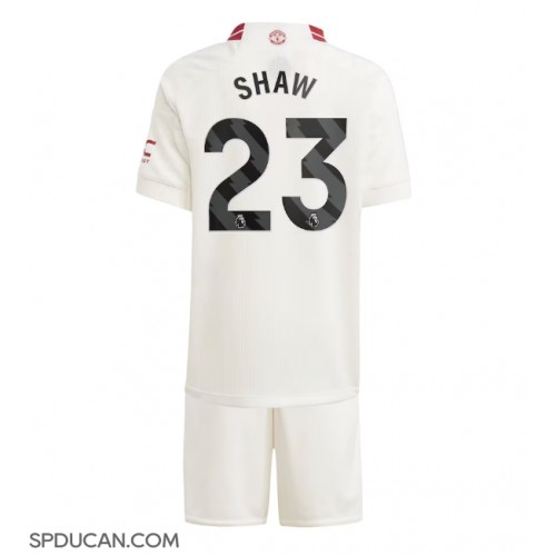 Dječji Nogometni Dres Manchester United Luke Shaw #23 Rezervni 2023-24 Kratak Rukav (+ Kratke hlače)